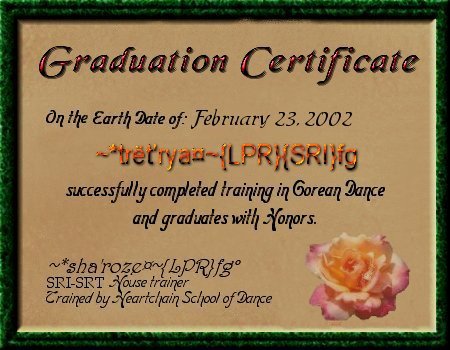 Dance Certificate